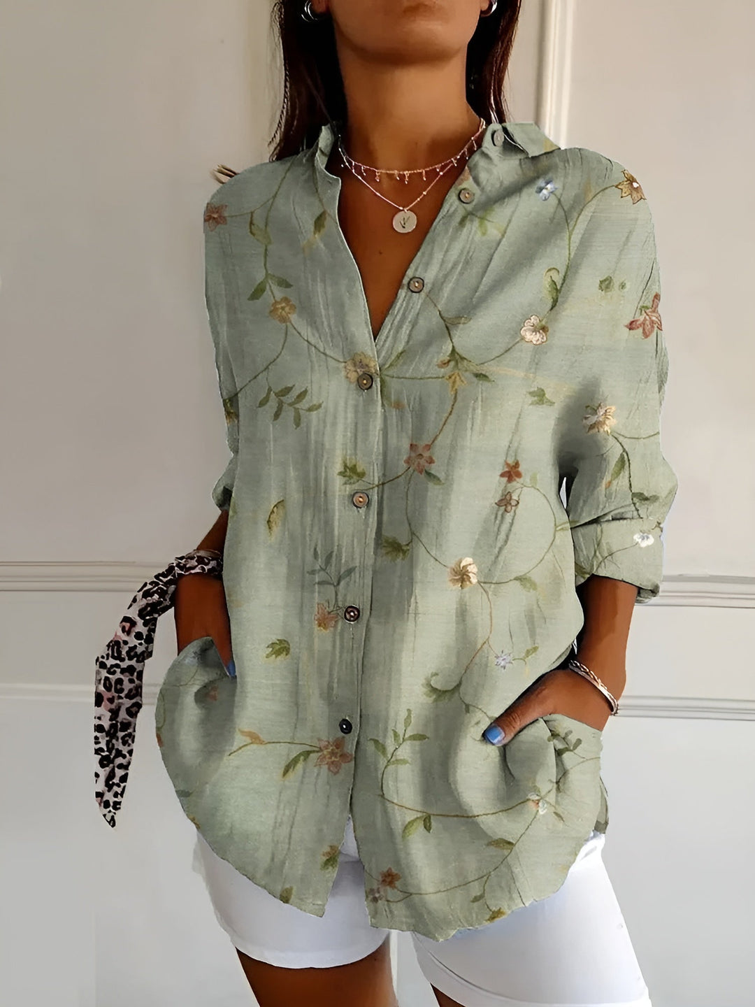 Amara | Floral Breeze Button-Up Shirt