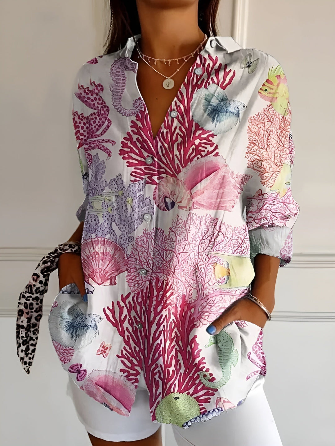 Amara | Floral Breeze Button-Up Shirt