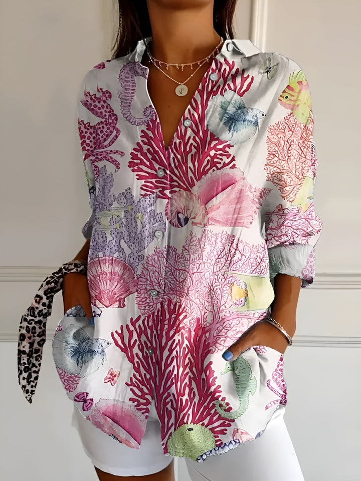 Amara | Floral Breeze Button-Up Shirt