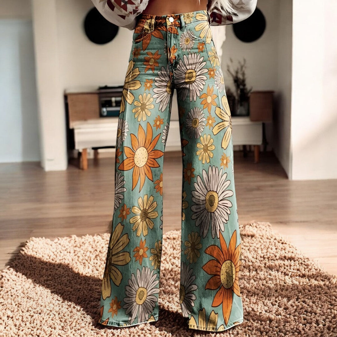 Hannah | Floral Print Wide-Leg Pants