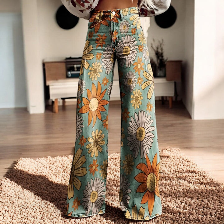 Hannah | Floral Print Wide-Leg Pants